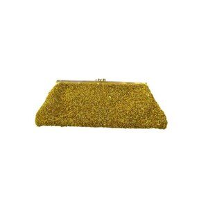 Santi Beaded Clutch Handbag Yellow One Size Y2K